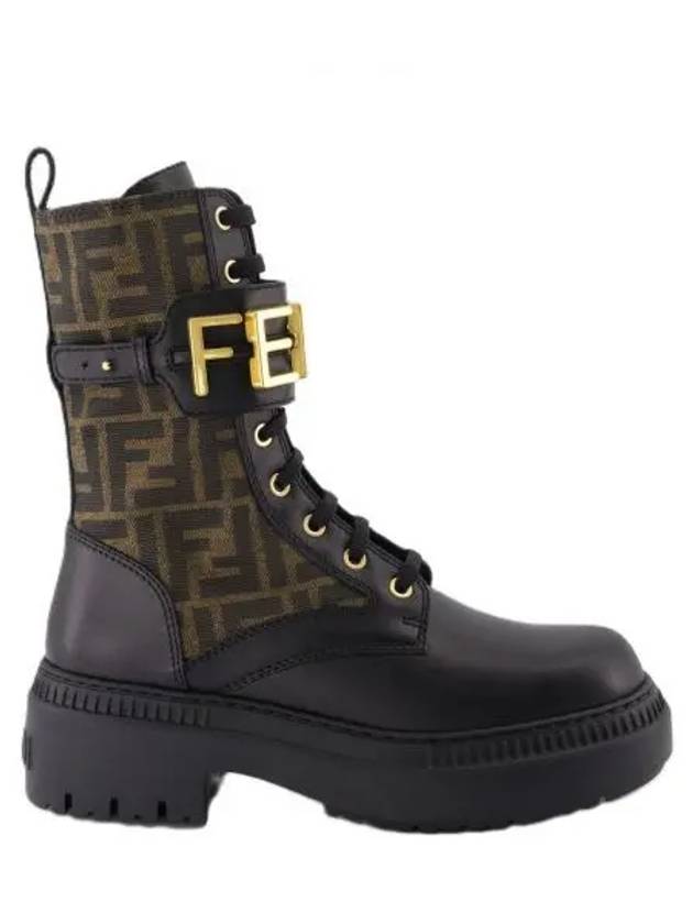 Fendigraphy Leather Worker Boots black Brown - FENDI - BALAAN 2