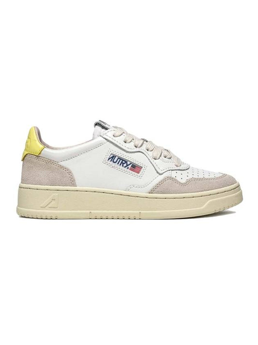 Medalist Suede Yellow Tab Low Top Sneakers White - AUTRY - BALAAN 1