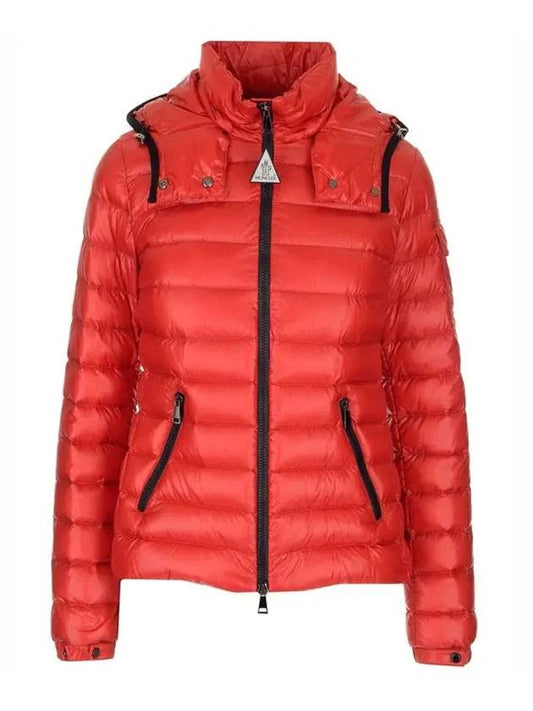 Women's Blur BLEU Logo Pocket Zip-up Short Padded Red - MONCLER - BALAAN 1