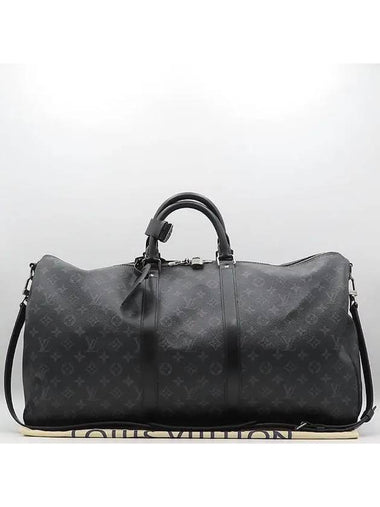 M40605 Monogram Eclipse Canvas Keepall 55 Travel Tote Bag Shoulder Strap - LOUIS VUITTON - BALAAN 1