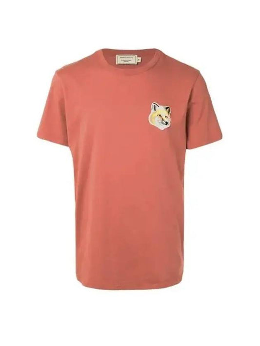 Big Fox Patch Short Sleeve T-Shirt Dark Pink - MAISON KITSUNE - BALAAN 1