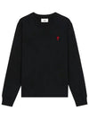 Small Heart Logo Sweatshirt Black - AMI - BALAAN 3