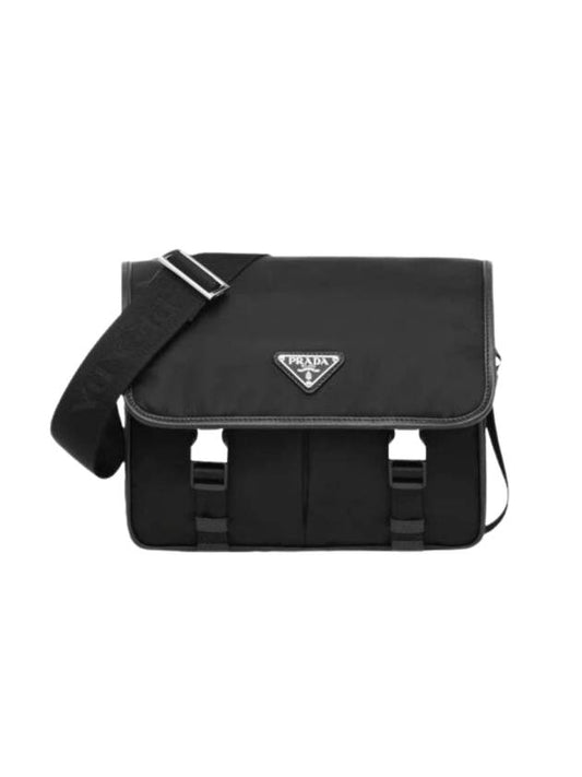 Re-Nylon Saffiano Shoulder Bag Black - PRADA - BALAAN 1