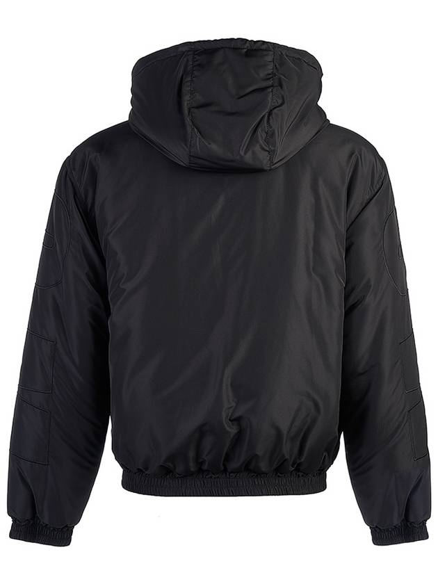 Logo Drawstring Padded Hooded Jacket Black - MSGM - BALAAN 4