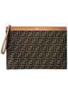 Large Flat FF Clutch Bag Brown - FENDI - BALAAN 2