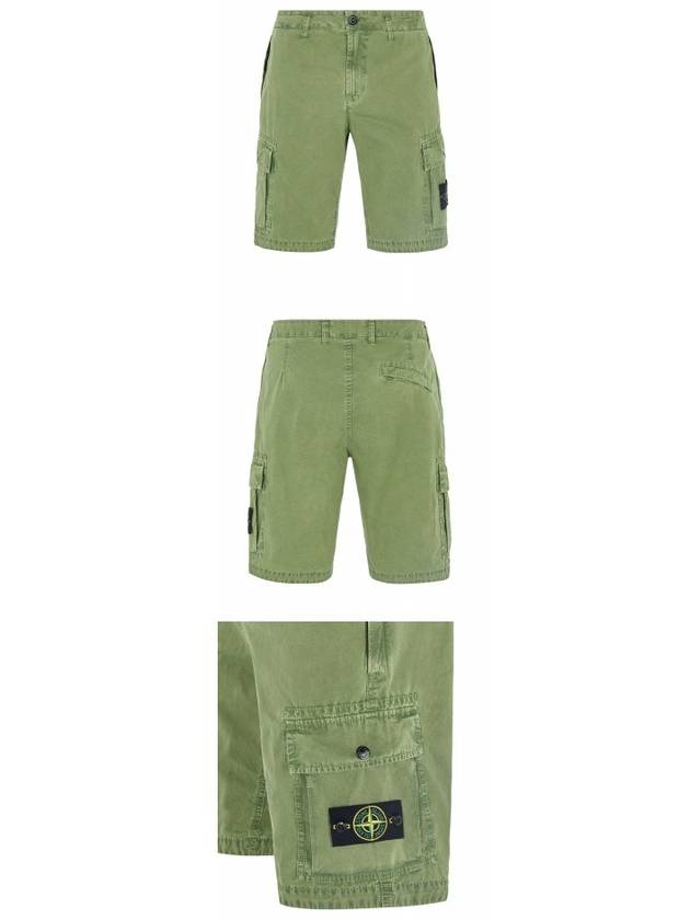 Men's Wappen Patch Pocket Bermuda Cargo Shorts Khaki - STONE ISLAND - BALAAN 5