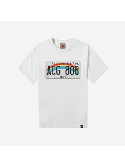 ACG License Plate Short Sleeve T-Shirt White - NIKE - BALAAN 1