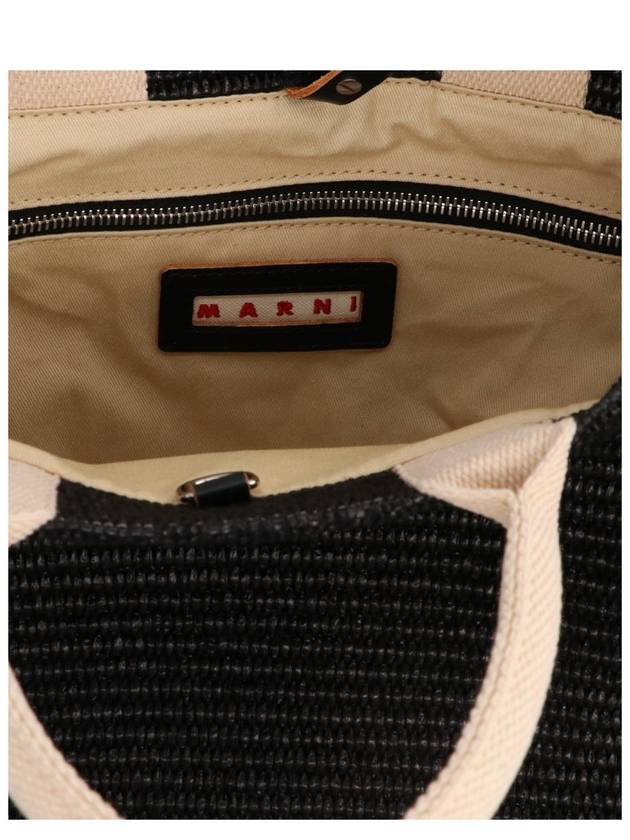 Small Raffia East West Tote Bag Black - MARNI - BALAAN 5