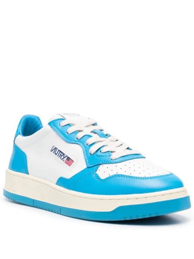 Men's Medalist Leather Low Top Sneakers Blue - AUTRY - BALAAN 3