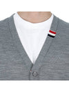 Men's Jersey Stitch V-Neck Cardigan Light Grey - THOM BROWNE - BALAAN 7