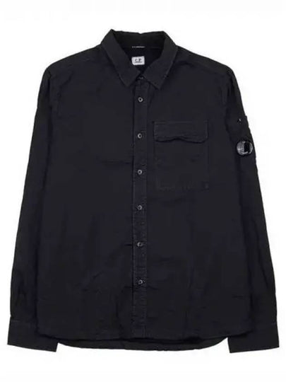 Tylon L Button Long Sleeve Shirt Black - CP COMPANY - BALAAN 2