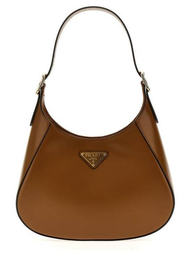 Medium Leather Shoulder Bag Brown - PRADA - BALAAN 1