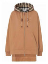 Cotton Check Zip-Up Hoodie Camel - BURBERRY - BALAAN 2