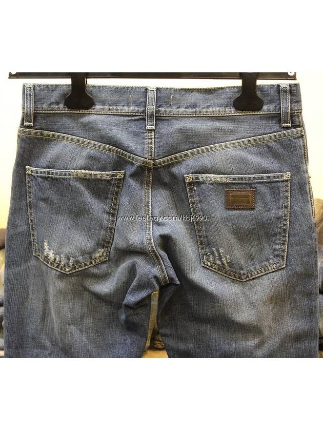 Men's Button Fly Pocket 14 Gold Jeans Blue - DOLCE&GABBANA - BALAAN.