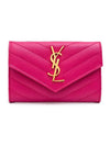 Monogram Envelope Small Half Wallet Fuchsia - SAINT LAURENT - BALAAN 1