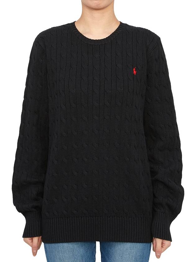 Kids cable knit 323702674061 BLACK Adults can wear - POLO RALPH LAUREN - BALAAN 1