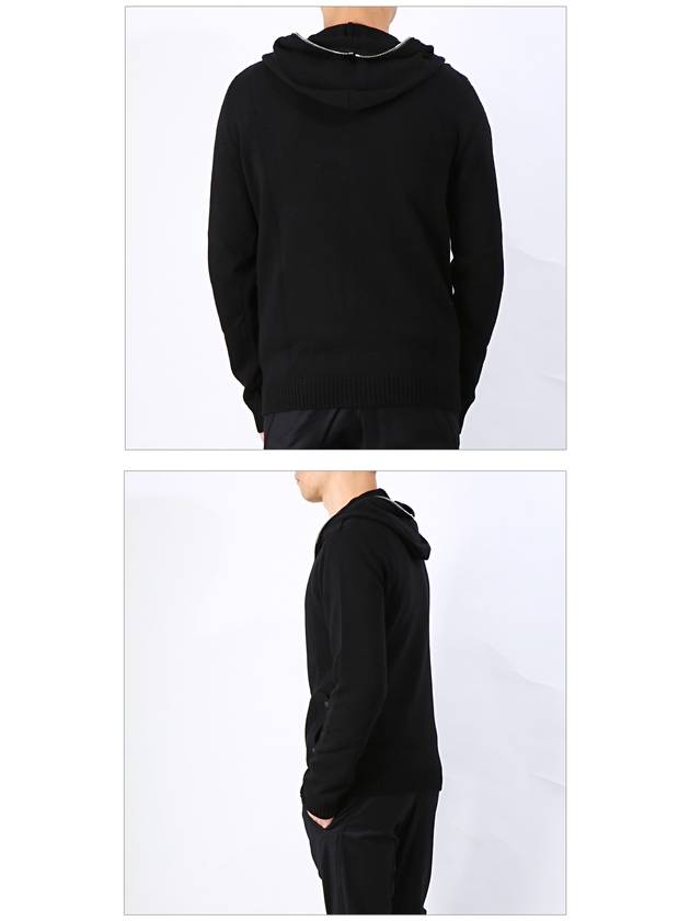 Knit Hooded Zip Up Black - LES HOMMES - BALAAN 4