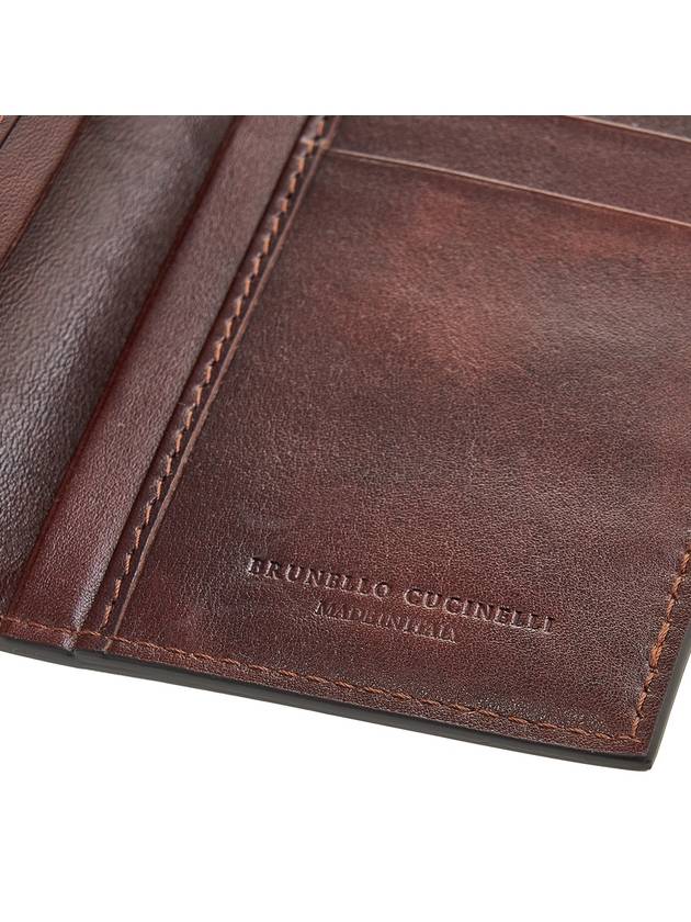 Calfskin Maxi Card Wallet Burgundy - BRUNELLO CUCINELLI - BALAAN 9