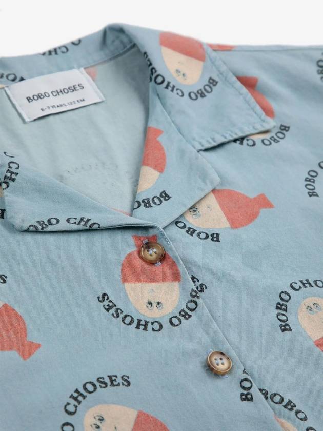 Children s Shirt Morning Egg all over light denim B125AC026 - BOBO CHOSES - BALAAN 3