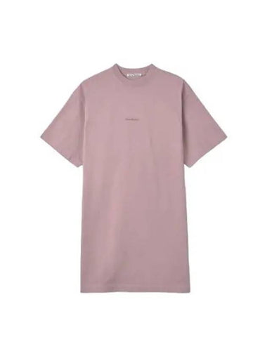 Logo short sleeve t shirt dress mauve pink - ACNE STUDIOS - BALAAN 1