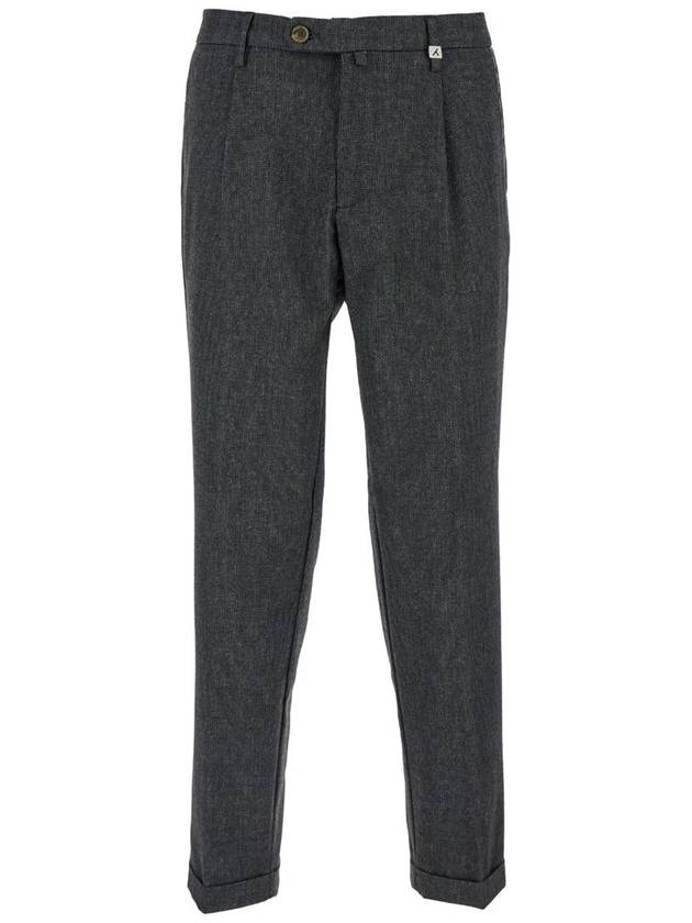 Grey High Waist Pants In Stretch Fabric Man - MYTHS - BALAAN 1