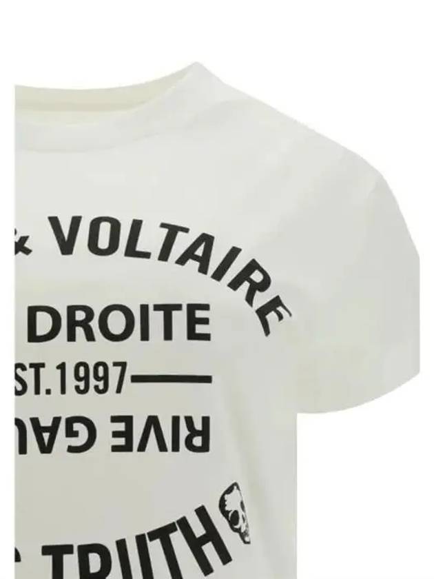 Lettering Cotton Short Sleeve T-Shirt White - ZADIG & VOLTAIRE - BALAAN 4