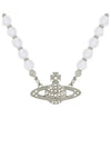 Platinum White Opal Crystal Necklace Silver - VIVIENNE WESTWOOD - BALAAN 2