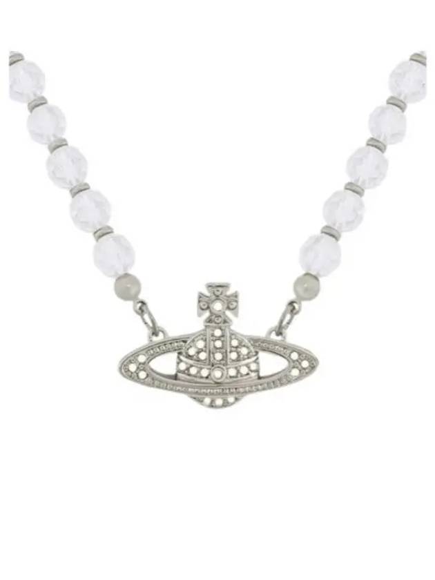 Platinum White Opal Crystal Necklace Silver - VIVIENNE WESTWOOD - BALAAN 2