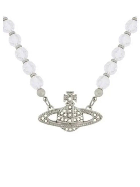 Platinum White Opal Crystal Necklace Silver - VIVIENNE WESTWOOD - BALAAN 2