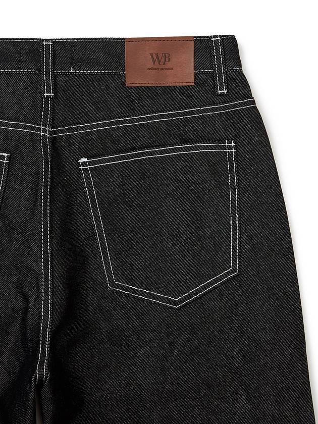 Semi-Wide Raw Denim Pants Black Indigo - WEST GRAND BOULEVARD - BALAAN 5