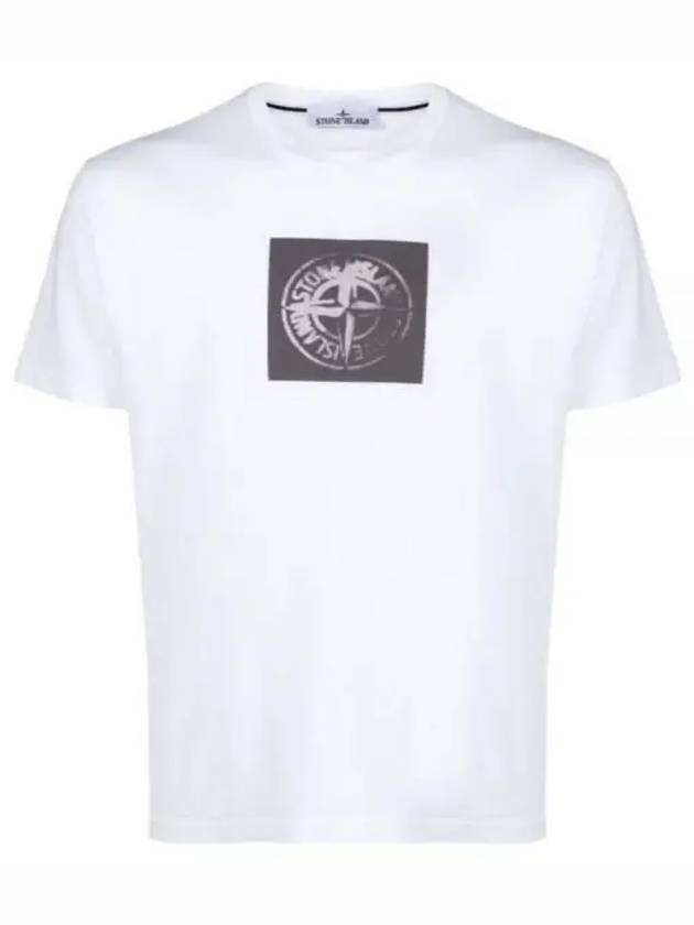 Garment Dyed Institutional One Print Cotton Jersey Short Sleeve T Shirt White - STONE ISLAND - BALAAN 2