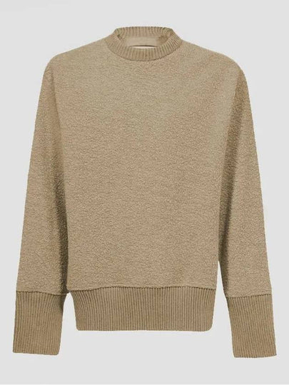 Men's Fleece Crew Neck Knit Top Brown - JIL SANDER - BALAAN 2