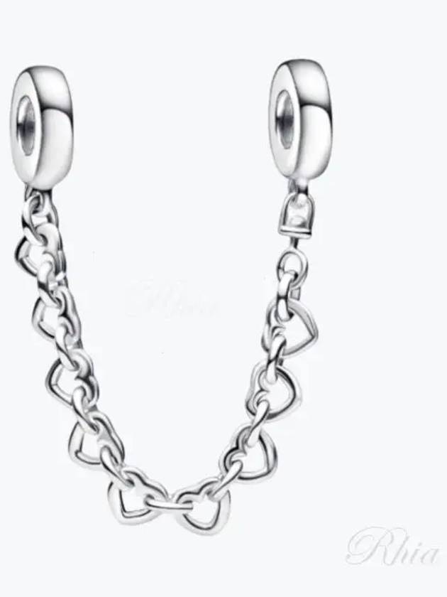 Women's Linked Heart Safety Chain Charm Silver - PANDORA - BALAAN 2