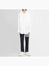 Men's Logo Patch Classic Cotton Long-Sleeve Shirt White - THOM BROWNE - BALAAN 5