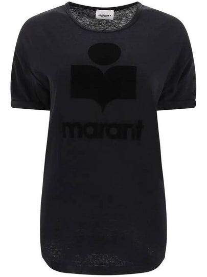 KOLDI Logo Linen TShirt Black TS0004FA A1N09E 01BK - ISABEL MARANT - BALAAN 2