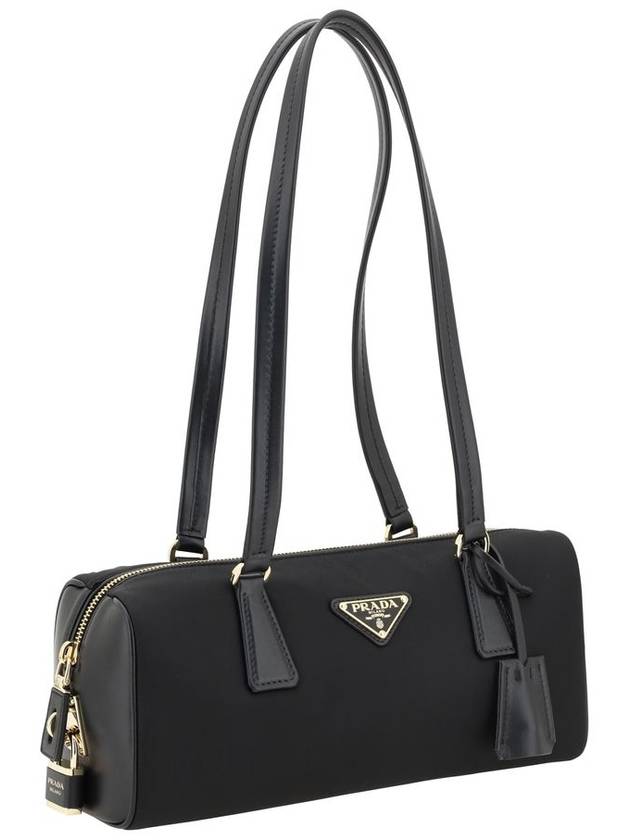 Medium Re-Nylon Leather Tote Bag Black - PRADA - BALAAN 3