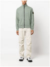 Men's Wappen Patch Cotton Zip Up Jacket Green - STONE ISLAND - BALAAN 3