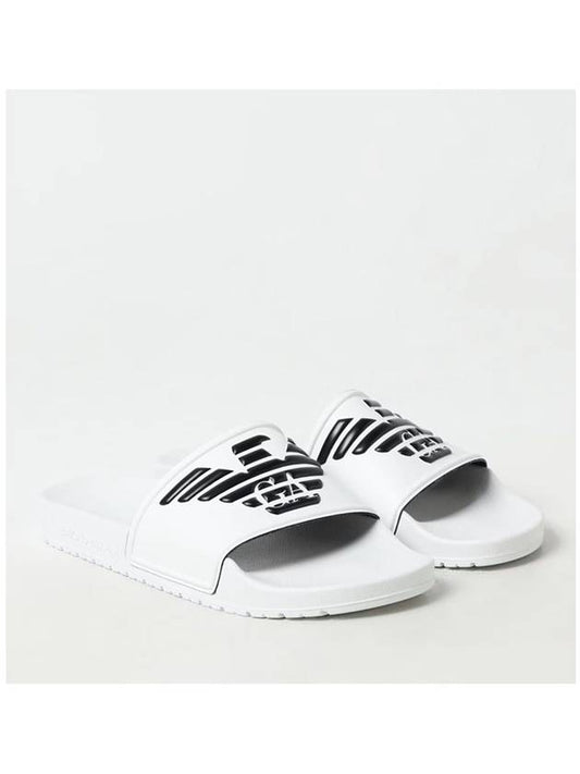 EA7 Logo Slippers White - EMPORIO ARMANI - BALAAN 2