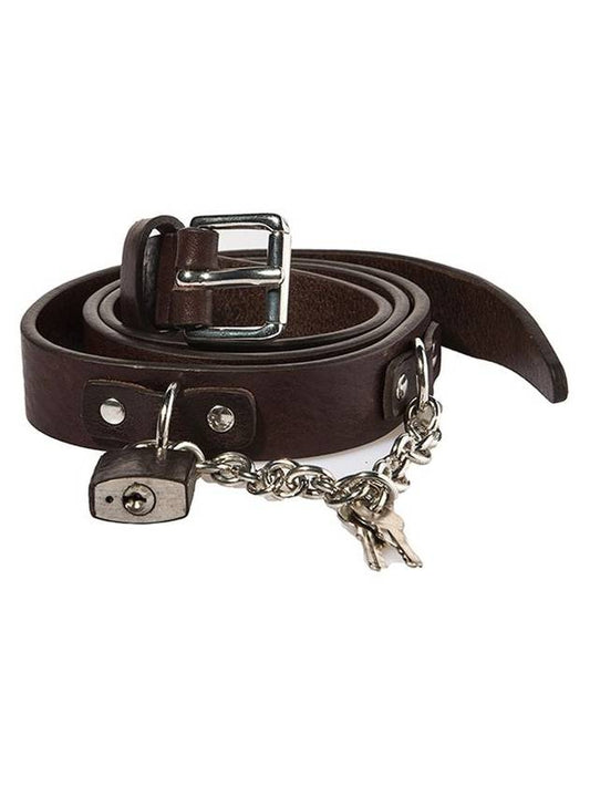 11Th Anniversary Vintage Lock Key Leather Belt Black - DSQUARED2 - BALAAN 1