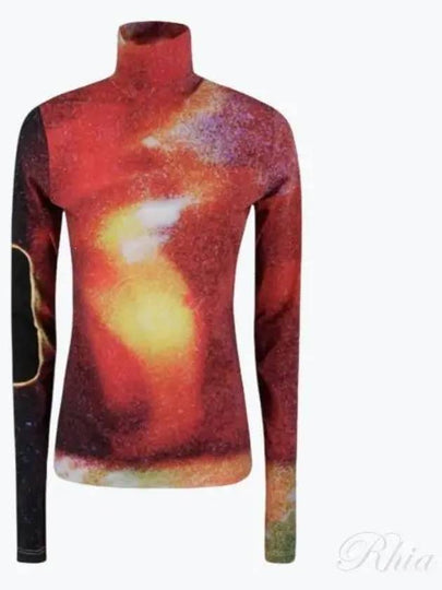 Space Print High Neck Long Sleeve T-shirt Red - MAISON MARGIELA - BALAAN 2