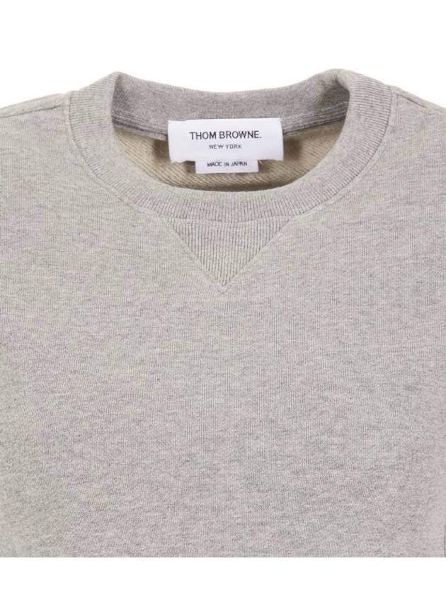 Engineered 4 Bar Stripe Loopback Jersey Knit Crewneck Sweatshirt Light Grey - THOM BROWNE - BALAAN 5