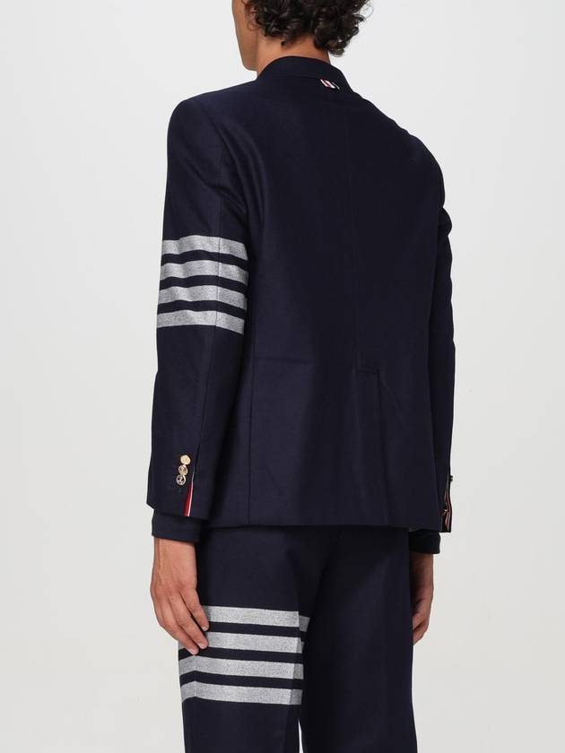 4 Bar Stripe Single Breasted Wool Jacket Navy - THOM BROWNE - BALAAN 4