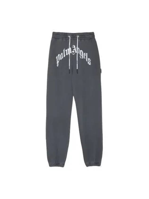 Curved Logo Track Pants Black - PALM ANGELS - BALAAN 2