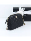 Classic Half Moon Caviar Mini Cross Bag Black - CHANEL - BALAAN 4