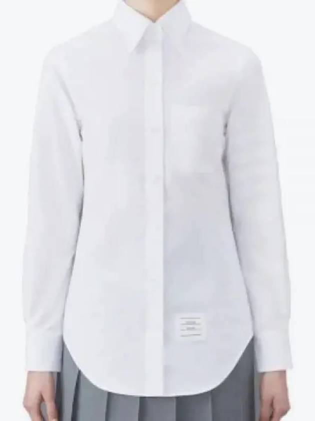 Diagonal Stripe Satin Weave Supima Oxford Shirt White - THOM BROWNE - BALAAN 2