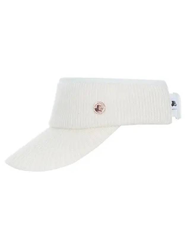 Women s Cashmere Knit Visor 8704LXAS IVORY - BLACK&WHITE - BALAAN 3