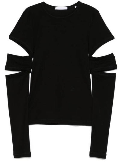 Slash Shrunken Long Sleeve T-Shirt Black - HELMUT LANG - BALAAN 2