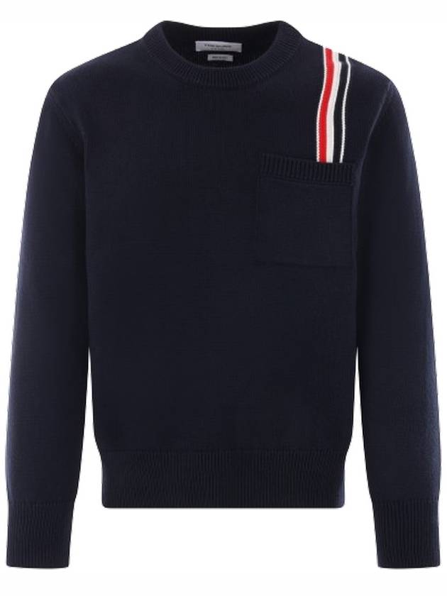 RWB Striped Intarsia Cotton Knit Top Navy - THOM BROWNE - BALAAN 2