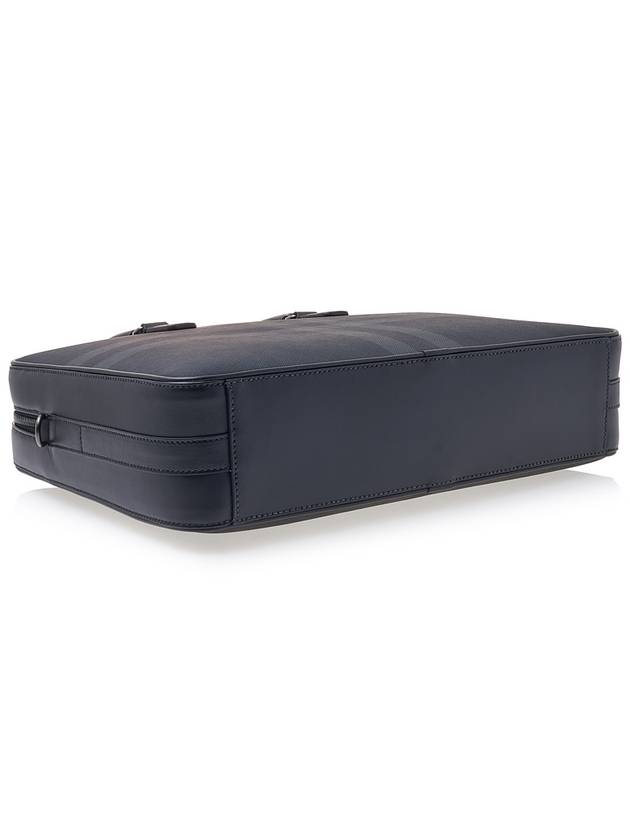 Check Print Leather Brief Case Charcoal - BURBERRY - BALAAN 6