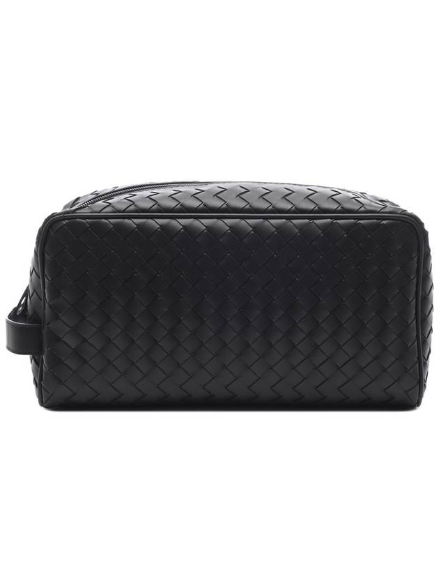 Men's Intrecciato Pouch Bag Black - BOTTEGA VENETA - BALAAN 5